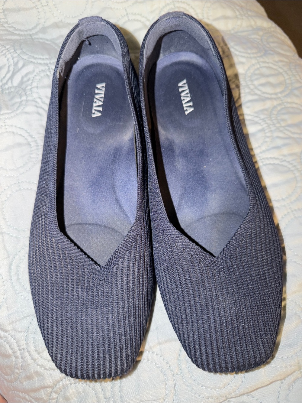 VIVAIA Navy Margot Knit Slip-On Ballet Flats for Women